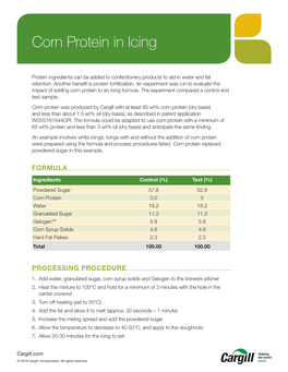 Corn Protein in Icing