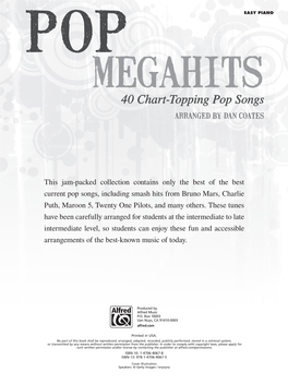 40 Chart-Topping Pop Songs ARRANGED by DAN COATES