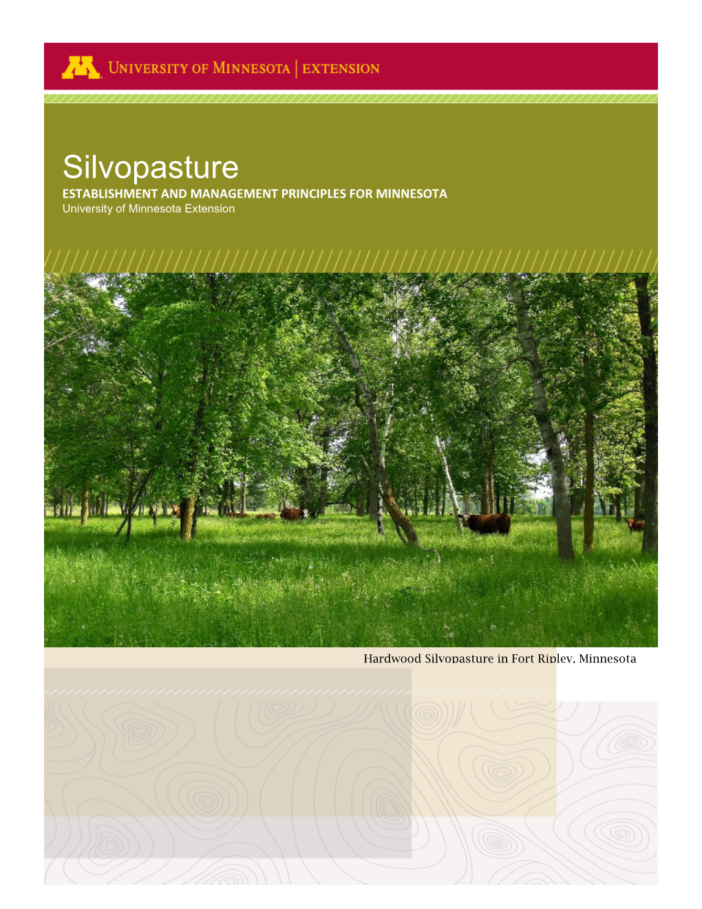 Silvopasture ESTABLISHMENT and MANAGEMENT PRINCIPLES for MINNESOTA University of Minnesota Extension