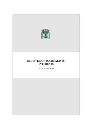 Register of Journalists' Interests
