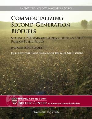 Commercializing Second-Generation Biofuels Scaling up Sustainable Supply Chains and the Role of Public Policy Rapporteur’S Report