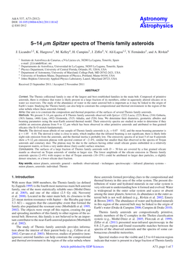 5–14 Μm Spitzer Spectra of Themis Family Asteroids