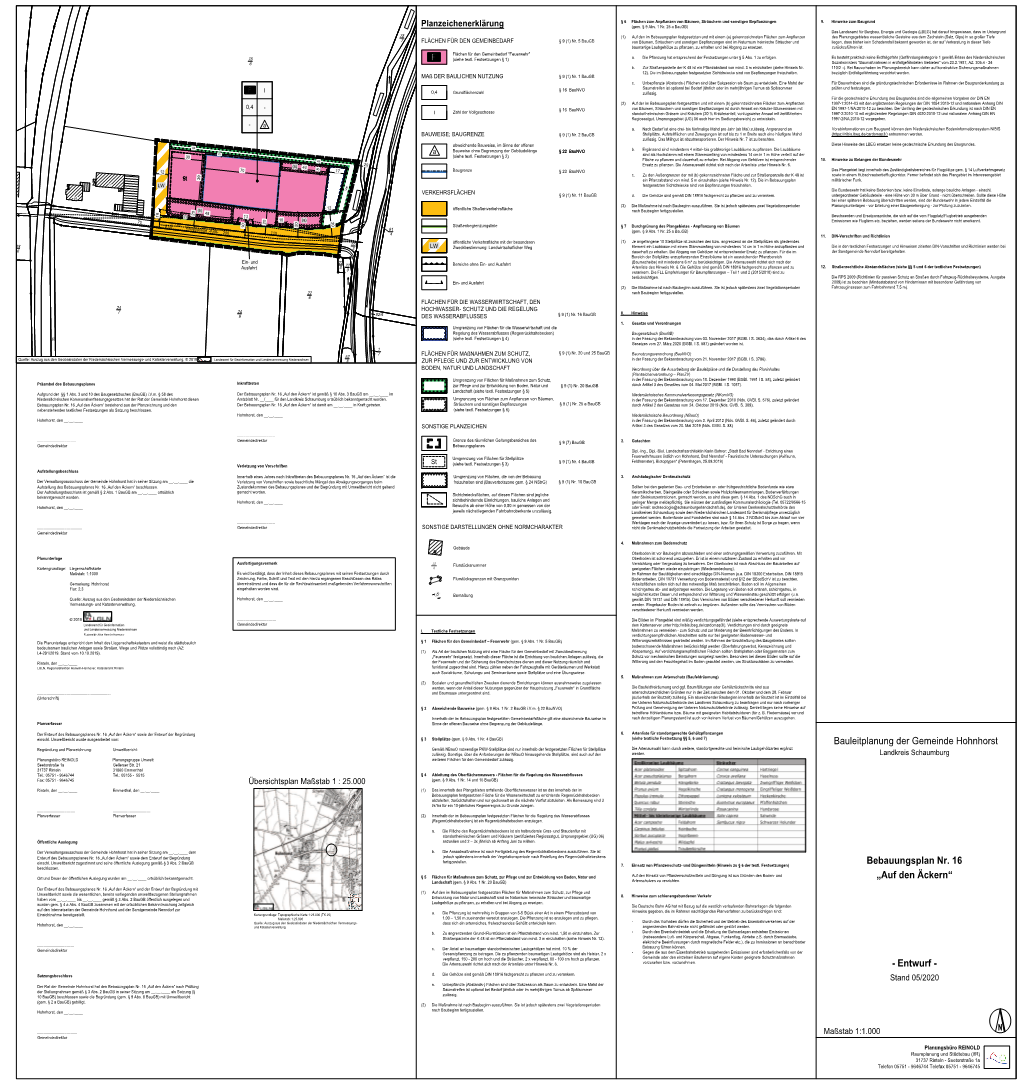 Bauleitplanung Der Gemeinde Hohnhorst Bebauungsplan Nr. 16