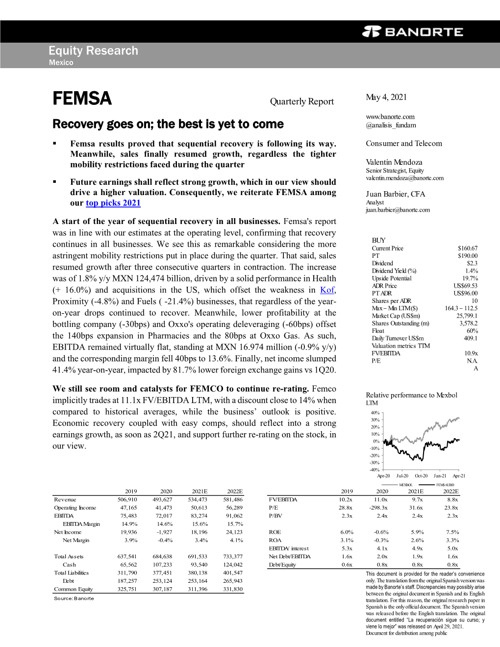 FEMSA Recovery Goes On; the Best Is Yet to Come @Analisis Fundam