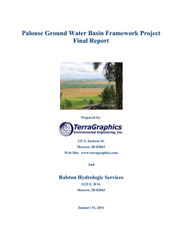 Palouse Ground Water Basin Framework Project Final Report