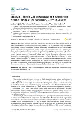 Museum Tourism 2.0: Experiences and Satisfaction with Shopping at the National Gallery in London