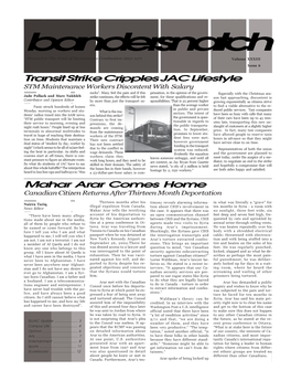 News 2003-11-19 Mahar Arar Comes Home