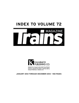 Index to Volume 72
