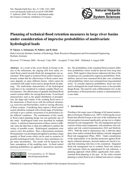 Planning of Technical Flood Retention Measures in Large River Basins