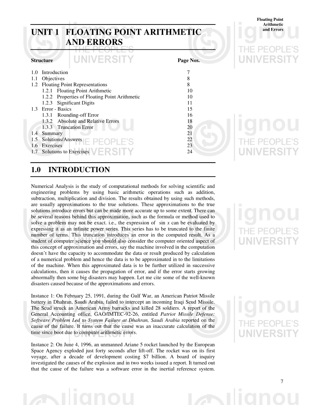 UNIT 1 FLOATING POINT ARITHMETIC and Errors and ERRORS