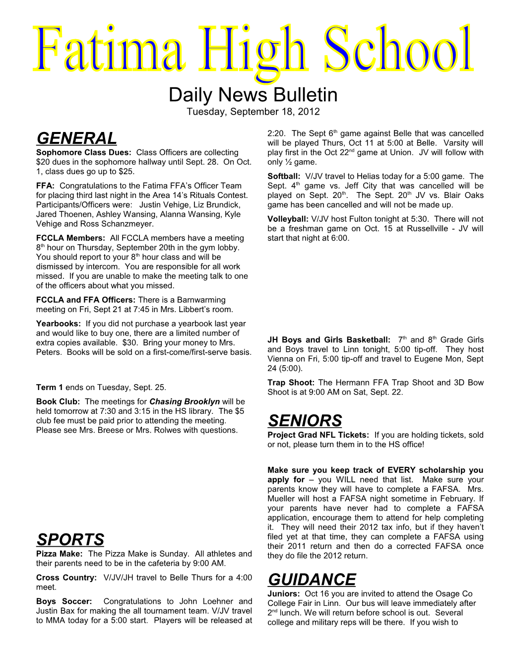 Daily News Bulletin