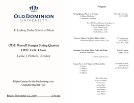 ODU Russell Stanger String Quartet and ODU Cello Choir