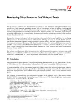 Adobe Tech Note #5099 (Developing Cmap Resources for CID-Keyed