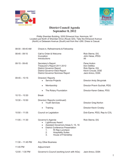 District Council Agenda September 8, 2012