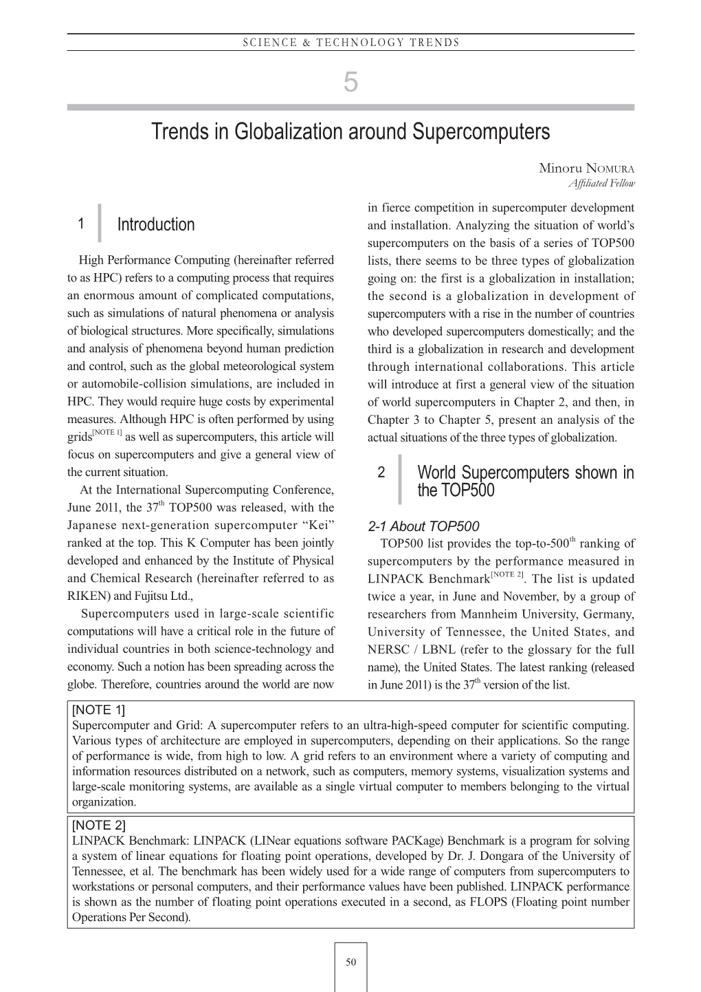 Trends in Globalization Around Supercomputers