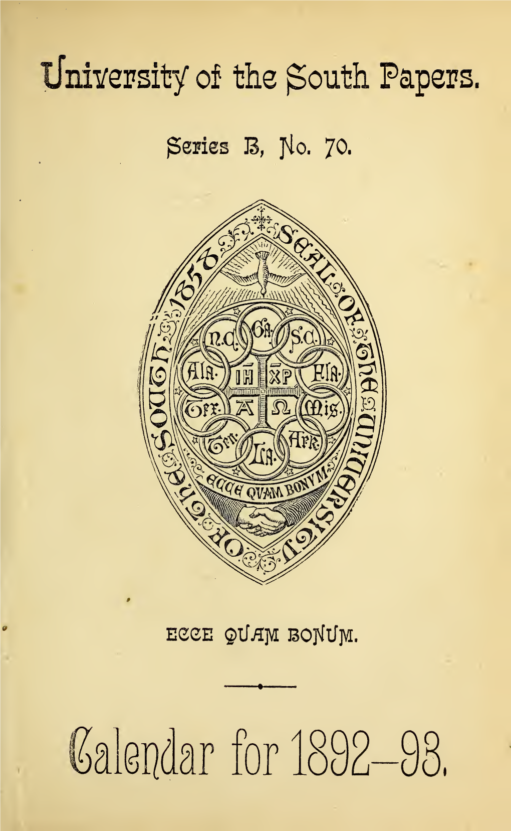 College of Arts and Sciences Catalog and Announcements, 1890-1891