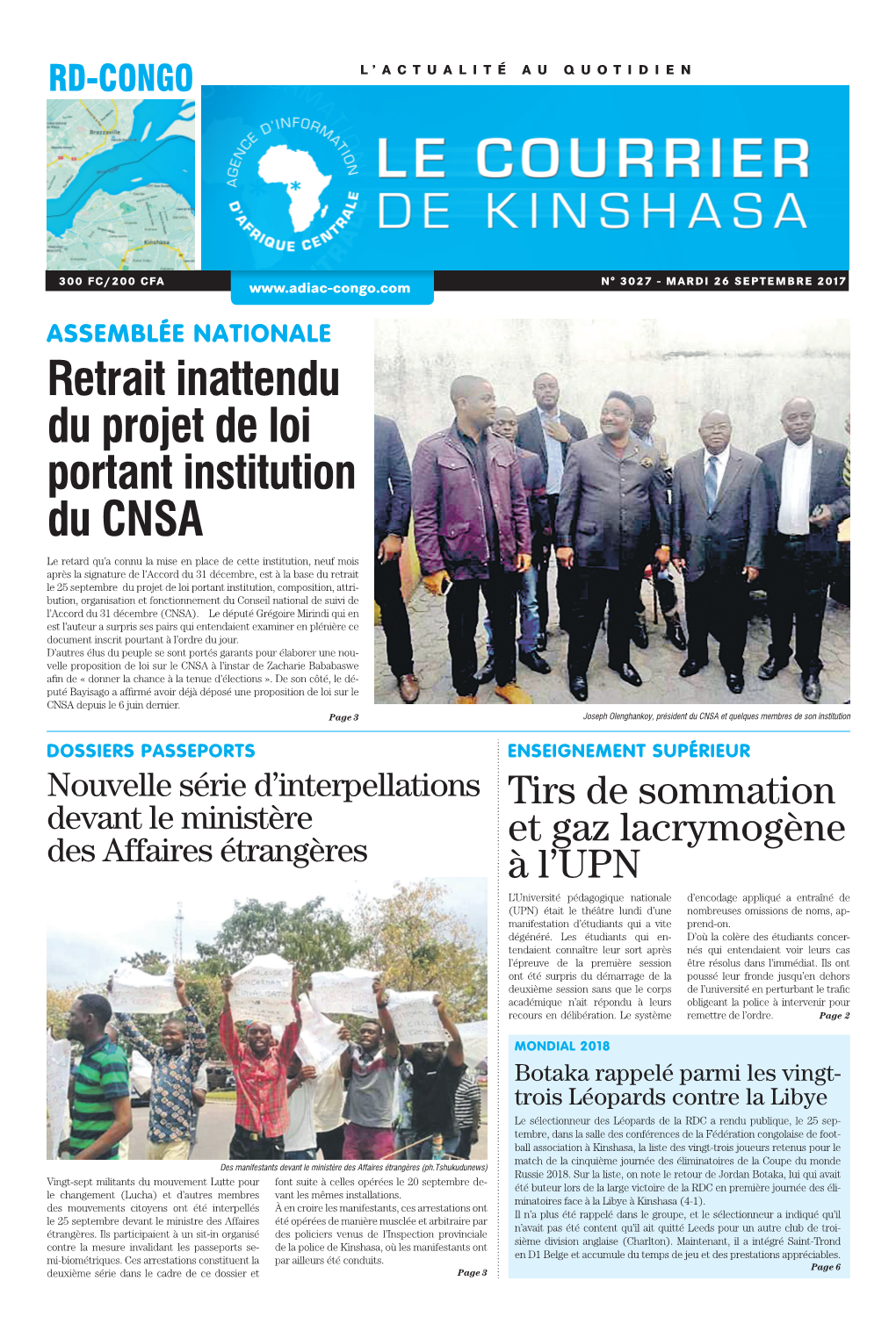 Retrait Inattendu Du Projet De Loi Portant Institution Du CNSA