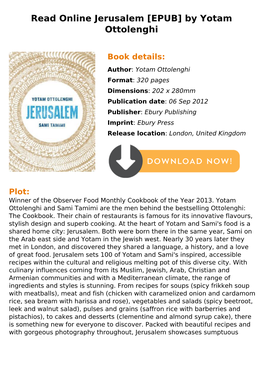 Read Online Jerusalem [EPUB] by Yotam Ottolenghi