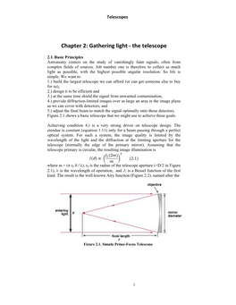 Chapter 2: Gathering Light - the Telescope