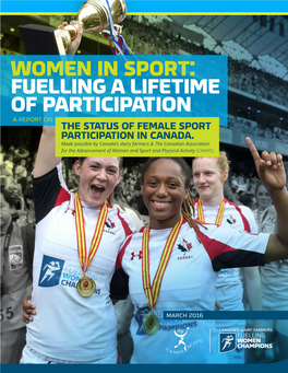 Fuelling a Lifetime of Participation a Report on the Status of Female Sport Participation in Canada