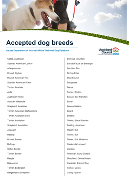 Accepted Dog Breeds
