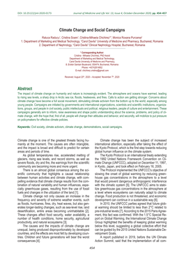 Climate Change and Social Campaigns Abstract