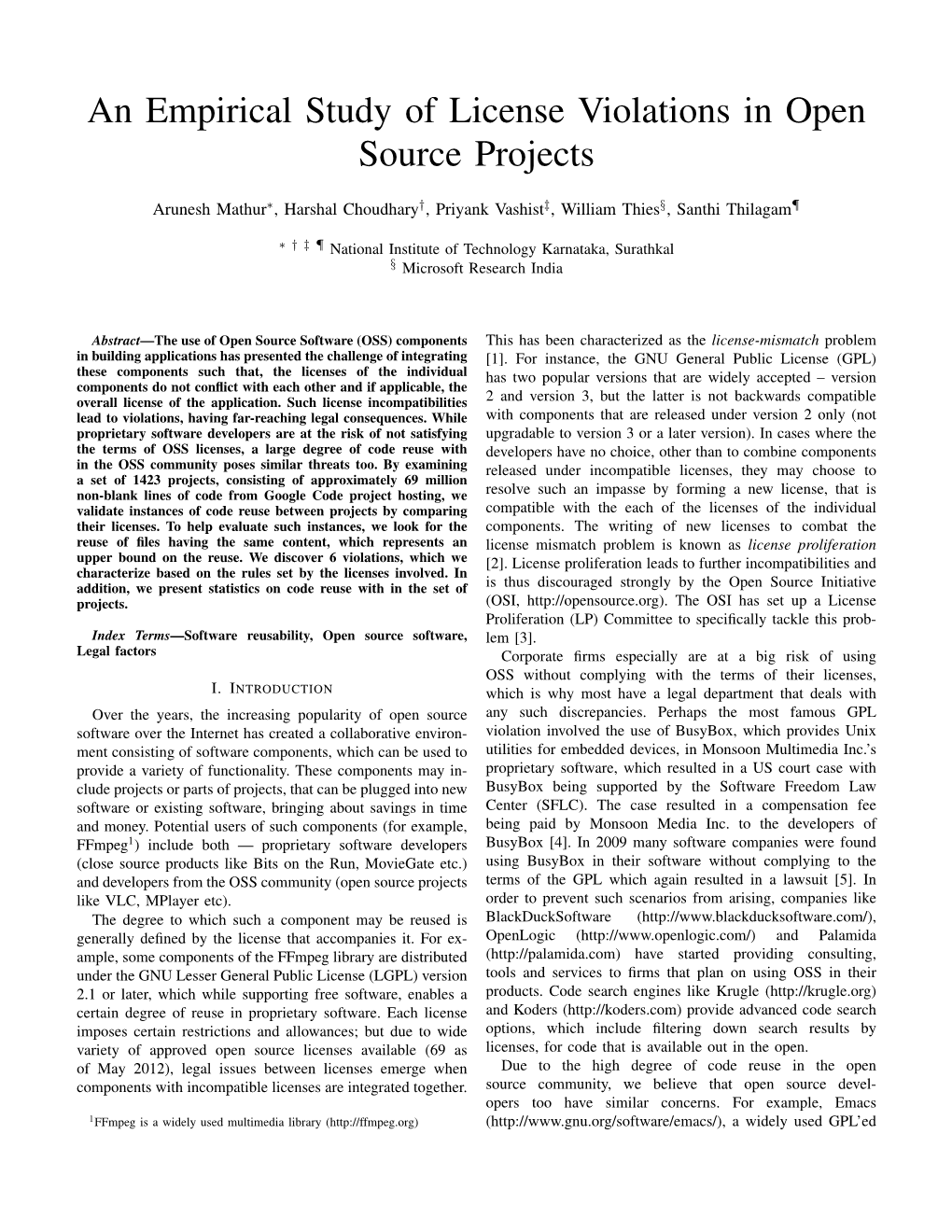 An Empirical Study of License Violations in Open Source Projects