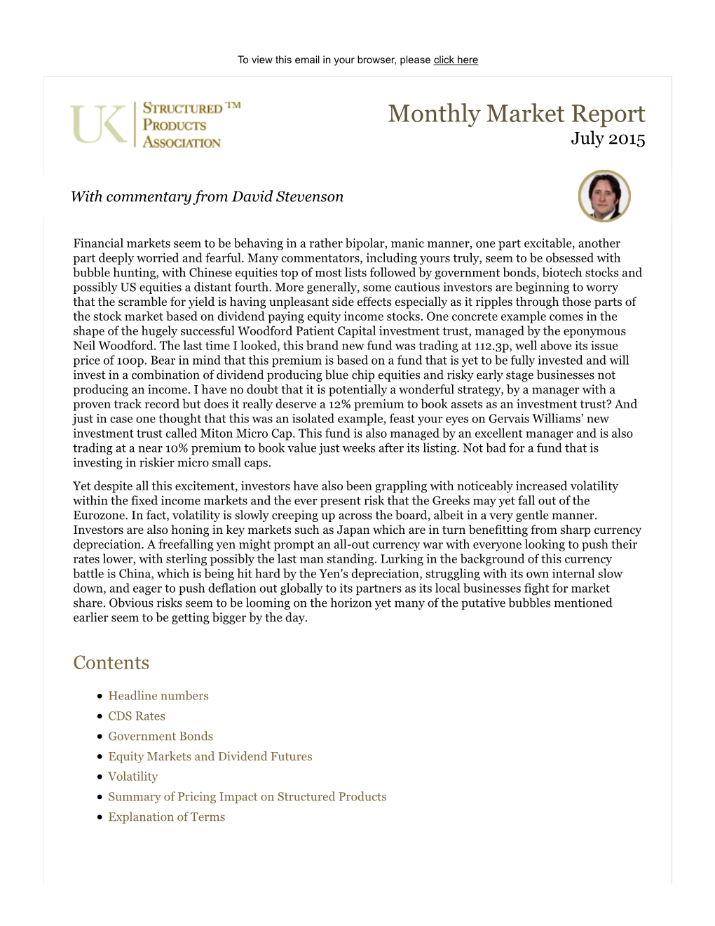 Monthly Market Report July 2015