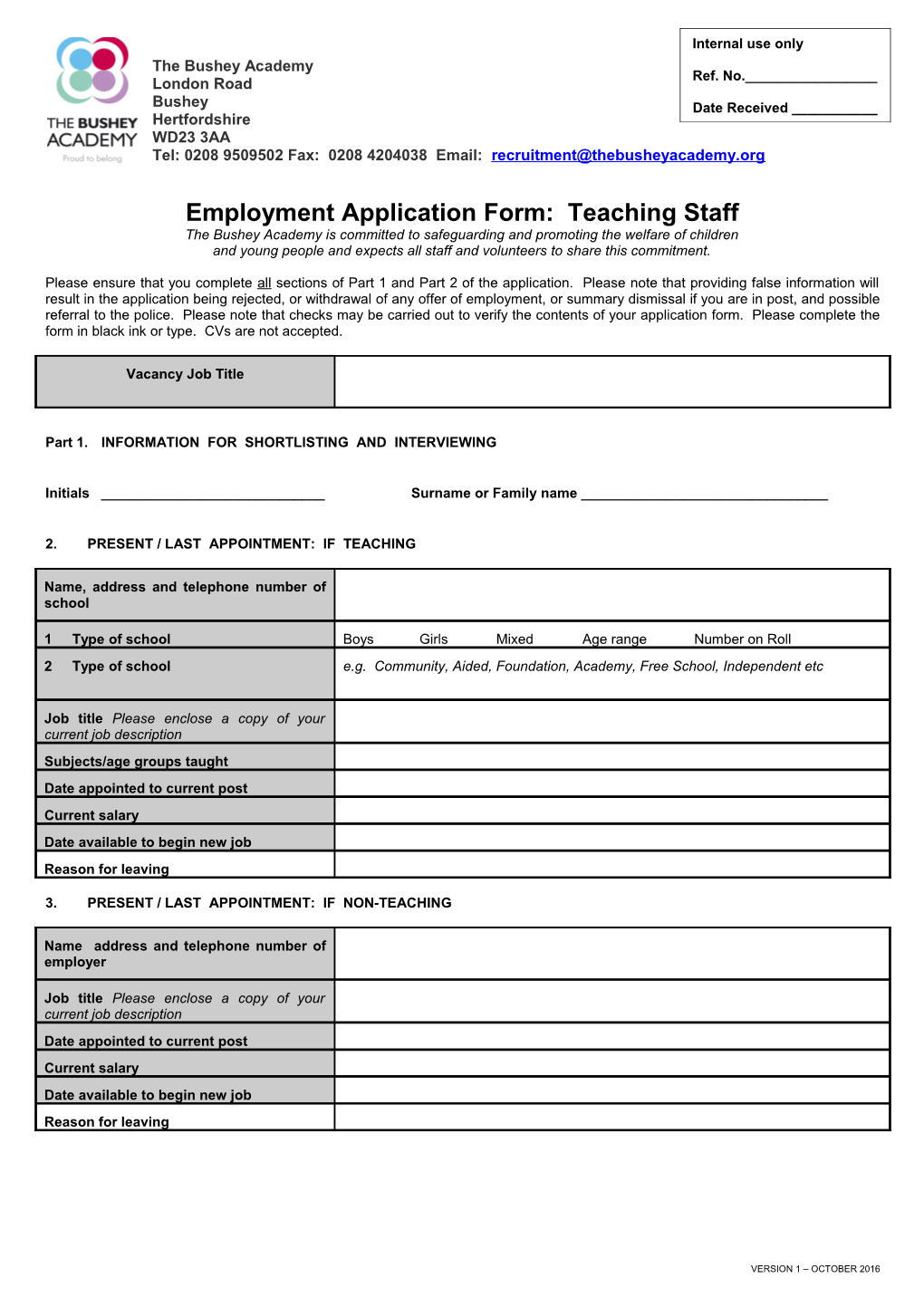 Application for Teaching Appointment s1