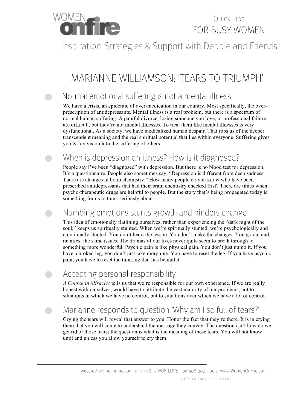 Marianne Williamson: 'Tears to Triumph'