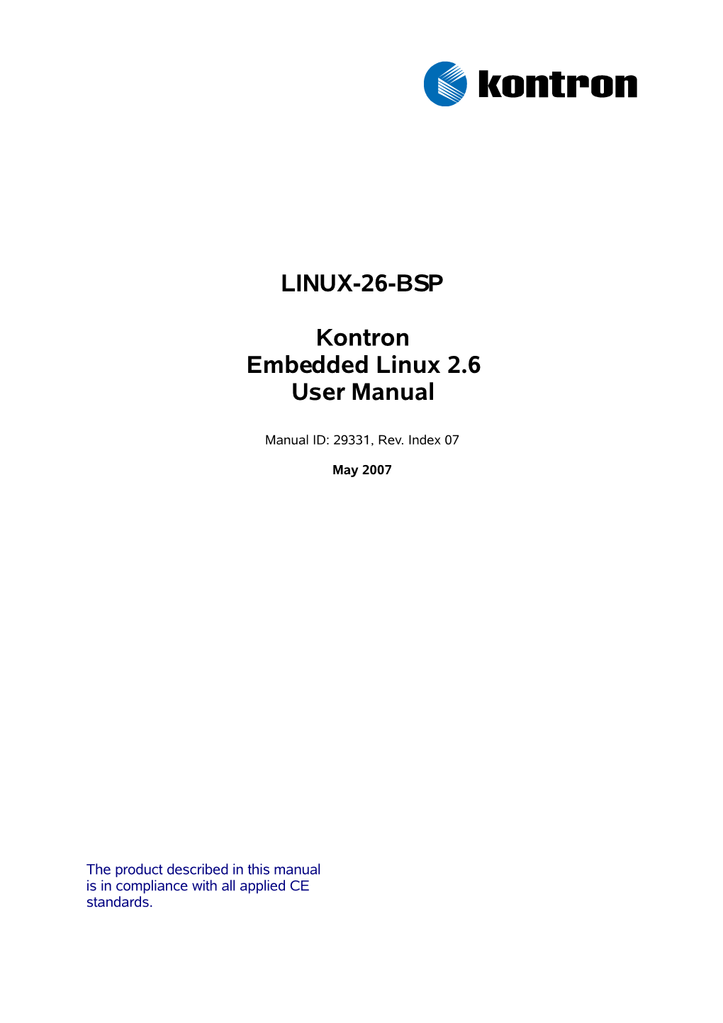 LINUX-26-BSP Kontron Embedded Linux 2.6 User Manual