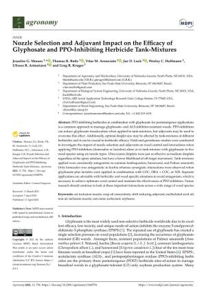 Nozzle Selection and Adjuvant Impact on the Efficacy of Glyphosate And