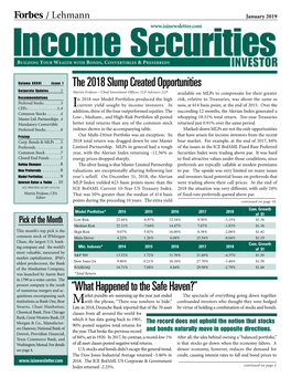 Income Securities Building Your Wealth with Bonds, Convertibles & Preferreds INVESTOR