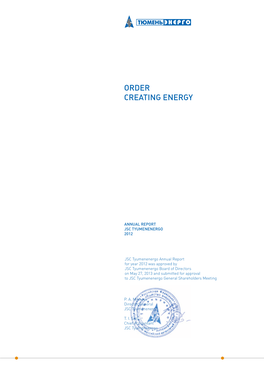 Order Creating Energy