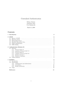 Centralised Authentication