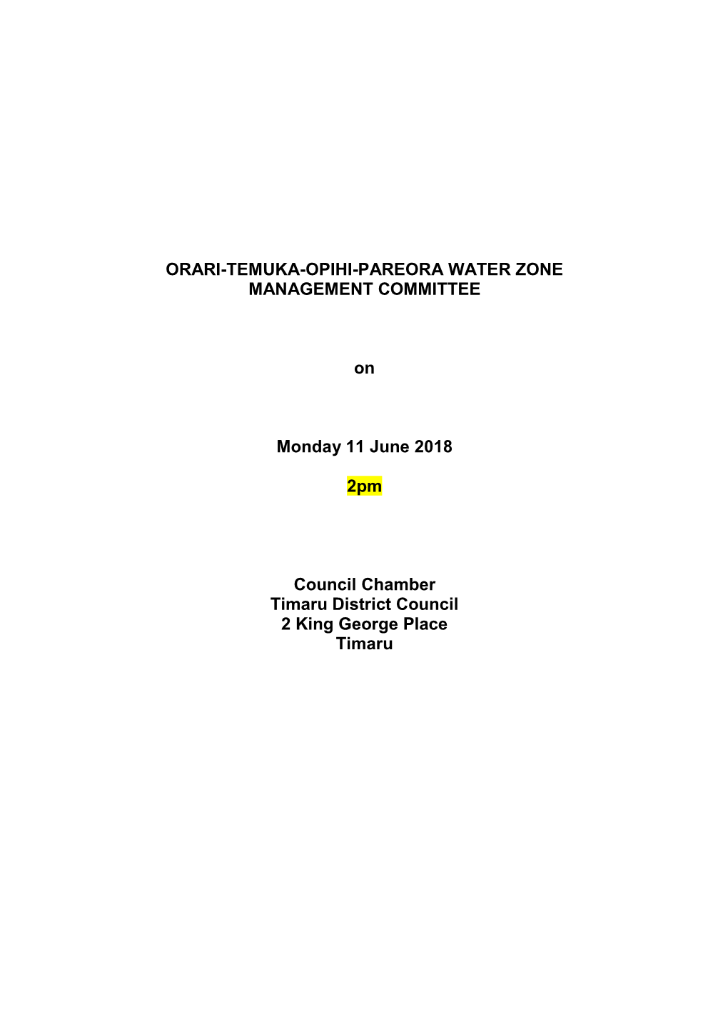 Orari-Temuka-Opihi-Pareora Zone Water Management Committee