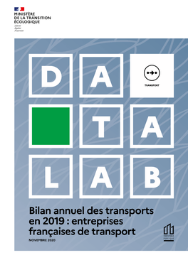 Bilan Annuel Des Transports En 2019 : Entreprises Françaises De Transport NOVEMBRE 2020 Sha