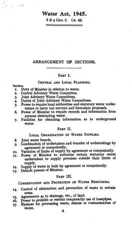 Water Act, 1945. 8 & 9 GEO