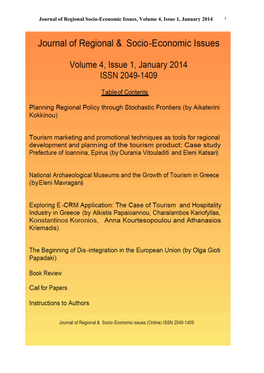 Economic Issues, Volume 4, Issue 1, January 2014 1