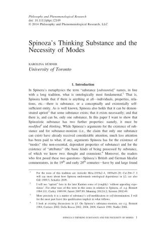 Spinoza's Thinking Substance and the Necessity of Modes