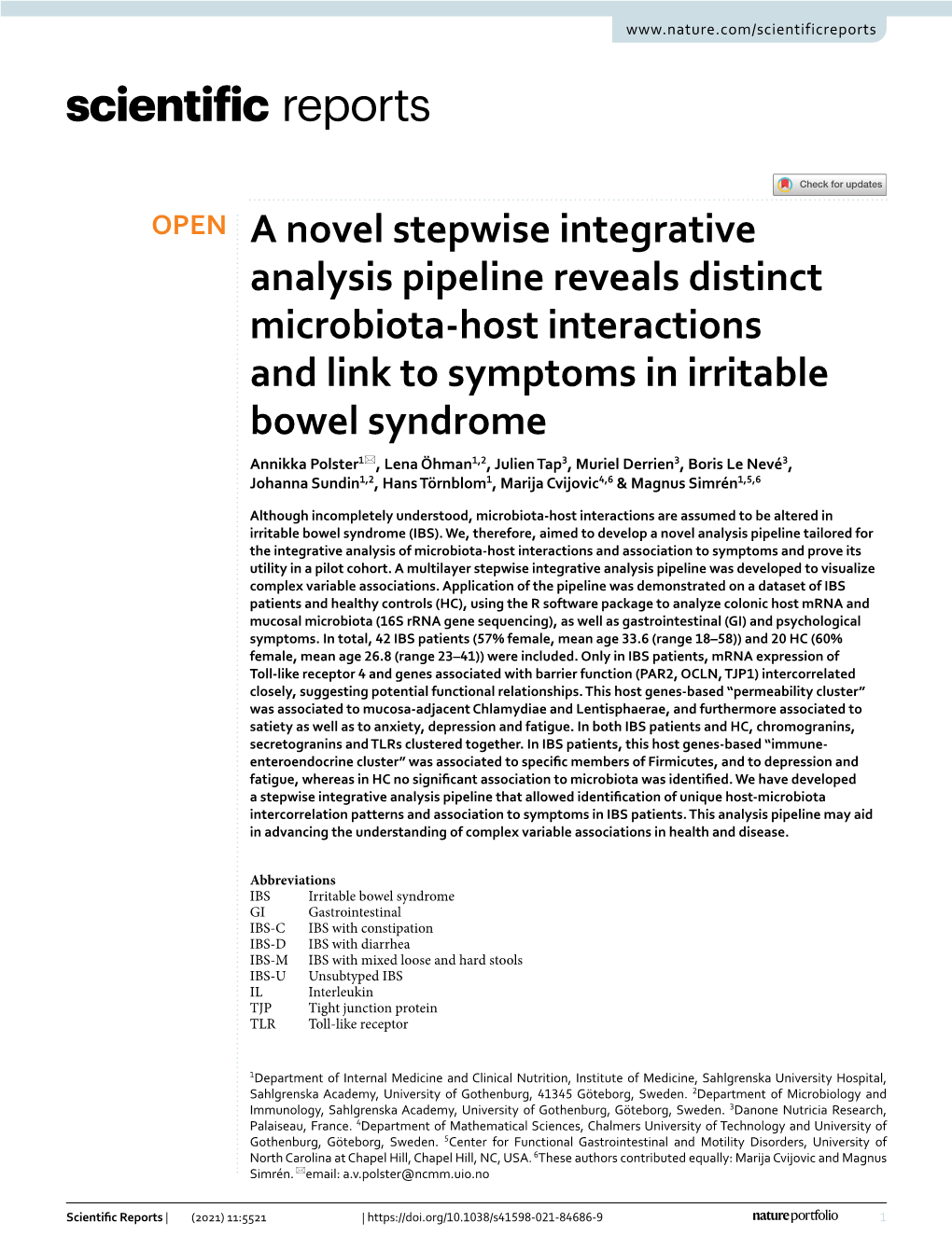 A Novel Stepwise Integrative Analysis Pipeline Reveals Distinct Microbiota