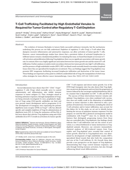 T-Cell Trafficking Facilitated by High Endothelial Venules Is Required for Tumor Control After Regulatory T-Cell Depletion