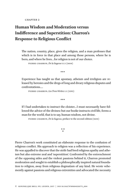 Charron's Response to Religious Conflict