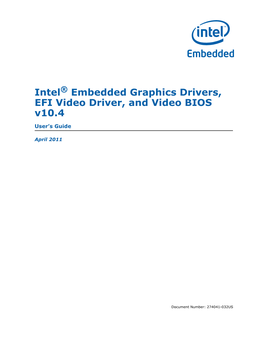 Intel Embedded Graphics Drivers, EFI Video Driver, and Video BIOS V10.4