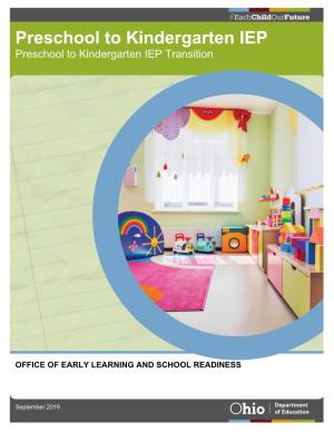Preschool to Kindergarten IEP Transition