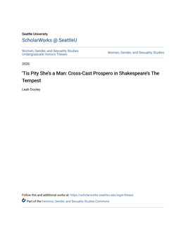 'Tis Pity She's a Man: Cross-Cast Prospero in Shakespeare's The