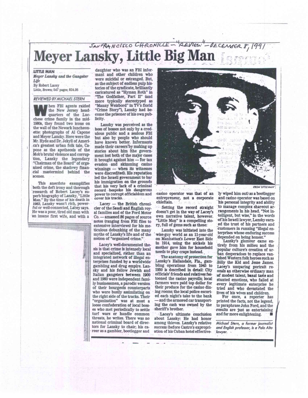 Meyer Lansky, Little Big Man