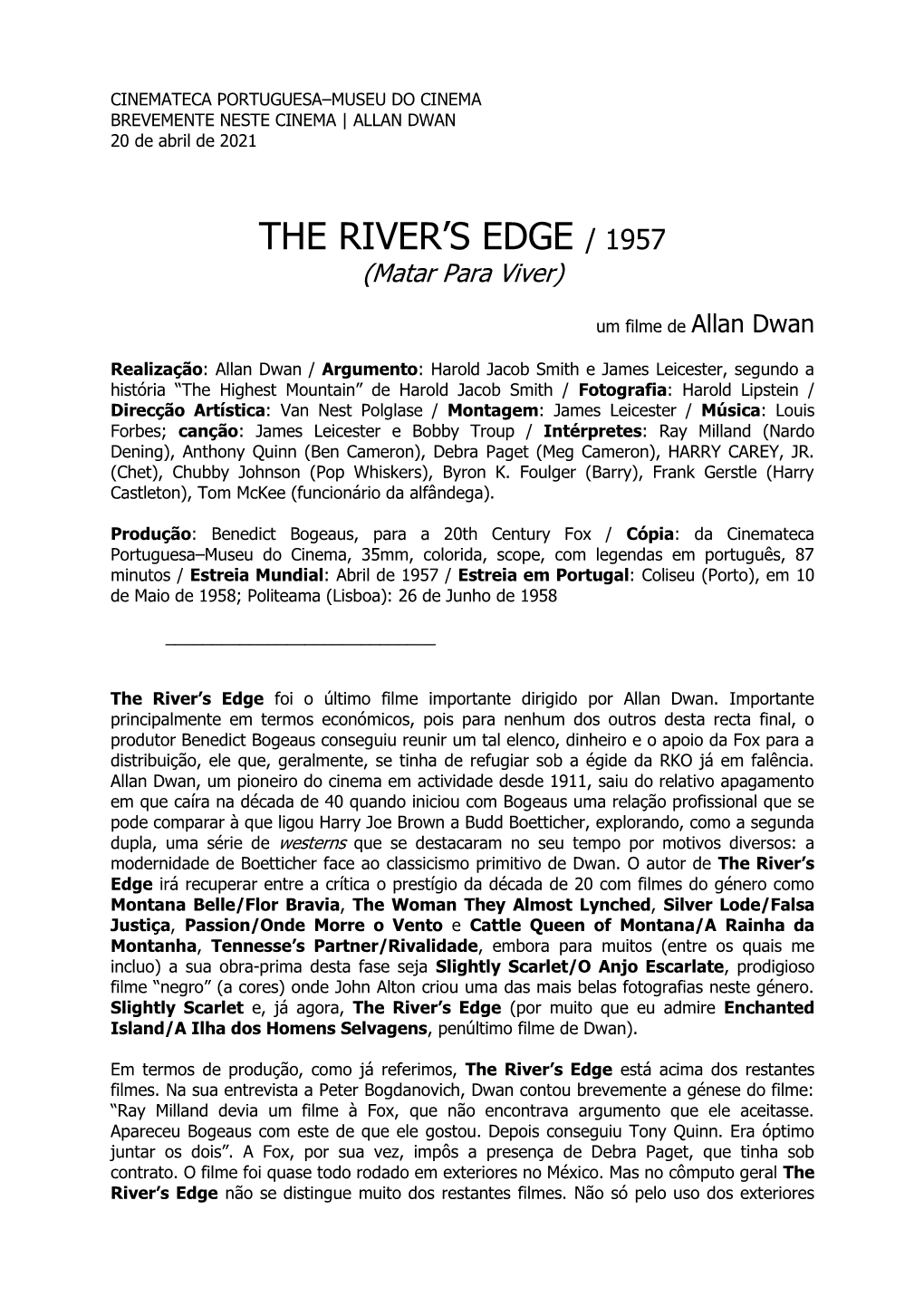 The River's Edge / 1957