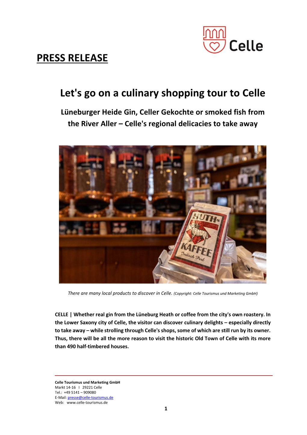 PRESS RELEASE Let's Go on a Culinary Shopping