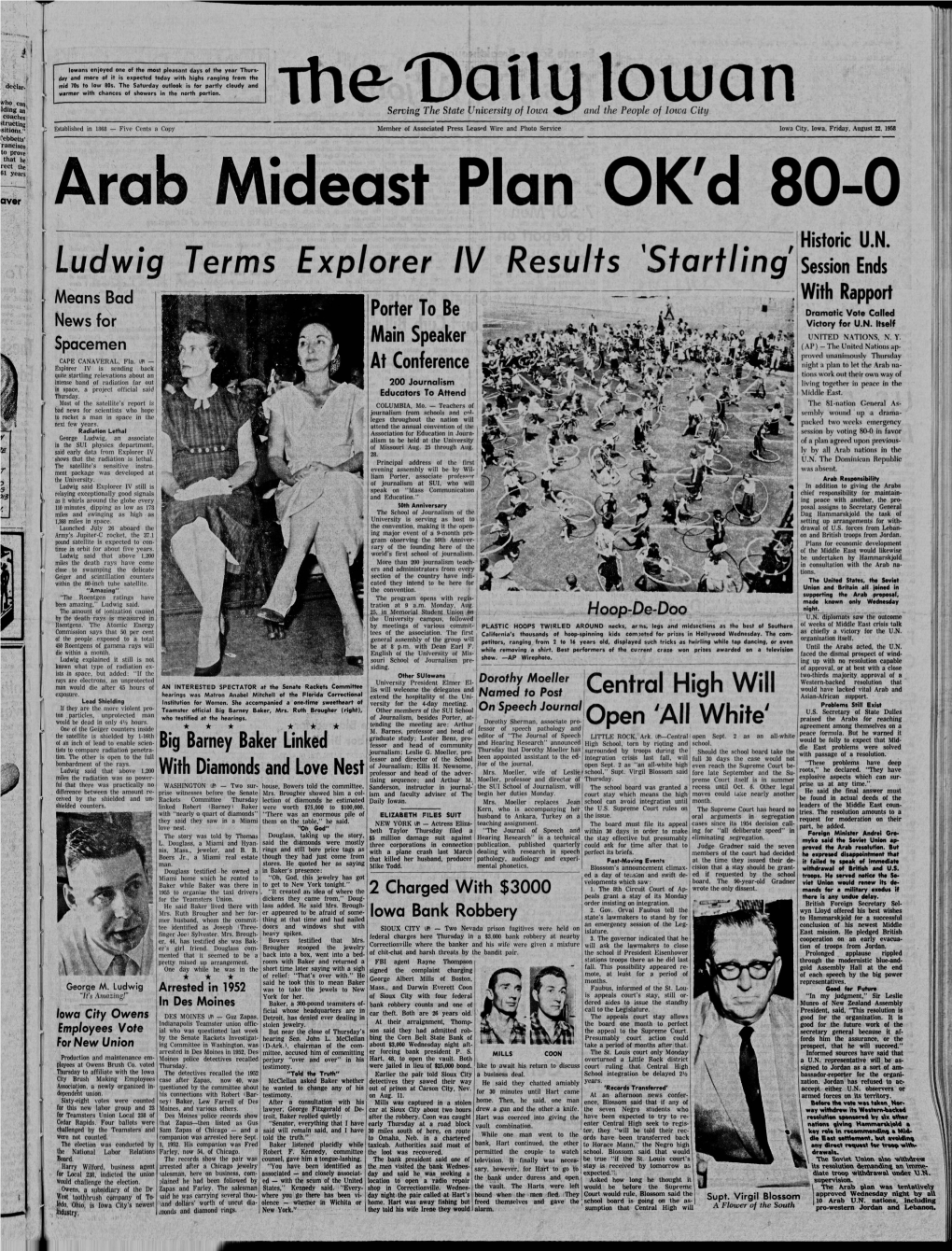 Daily Iowan (Iowa City, Iowa), 1958-08-22